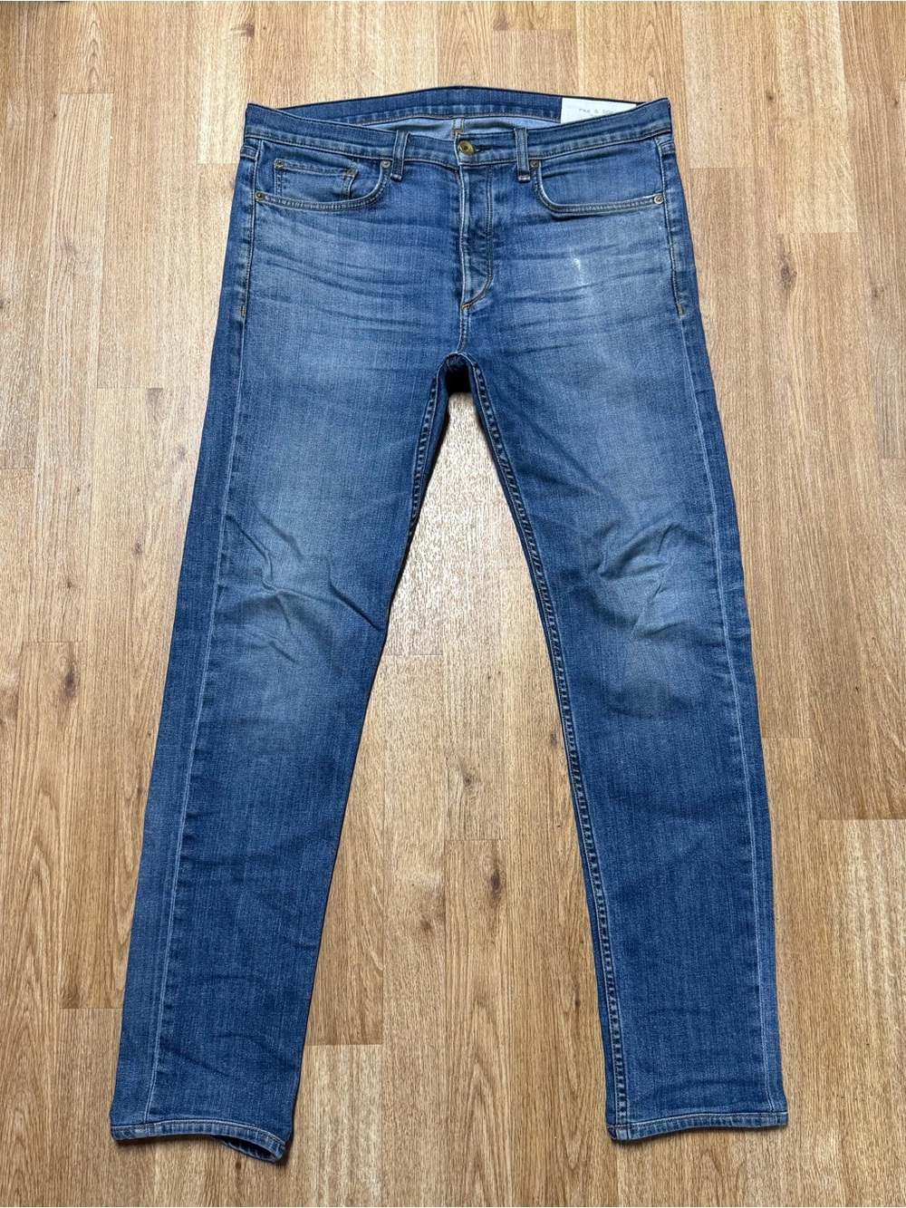 Rag & Bone Men’s Fit 2 Slim Throop Jeans Size 33 Blue Indigo Wash Whiskering